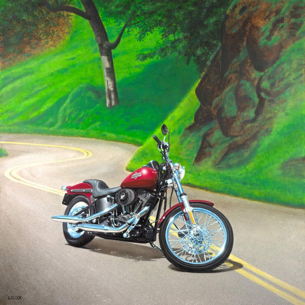Harley-Davidson NIGHT TRAIN painting by A.D. Cook 2004