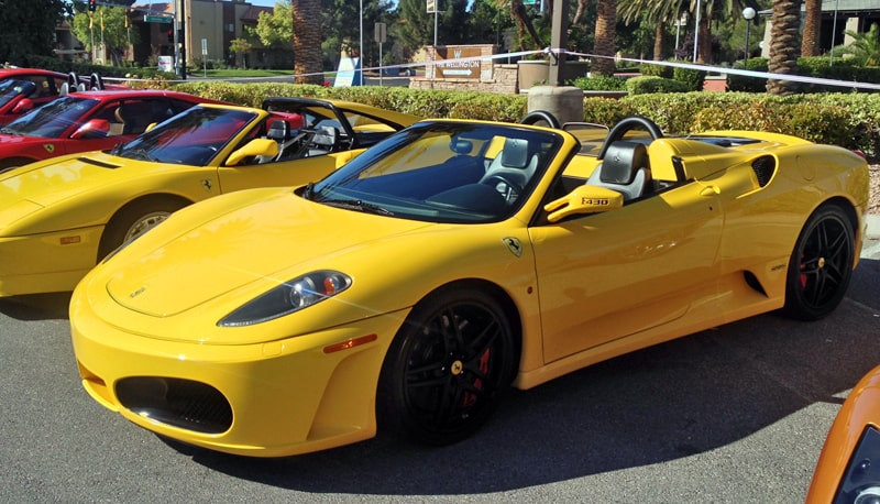Yellow Ferrari F430 at Italian Sports Car Day 2013. Las Vegas, NV.