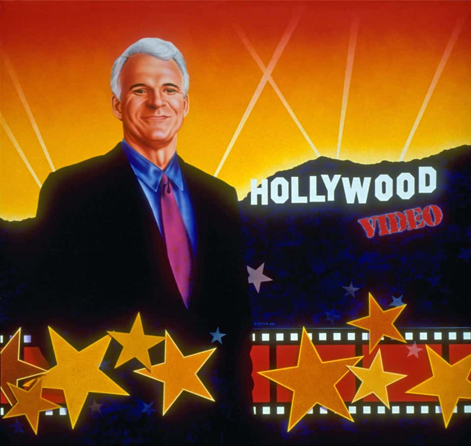 STARRING STEVE MARTIN wall mural by A.D. Cook for Hollywood Video