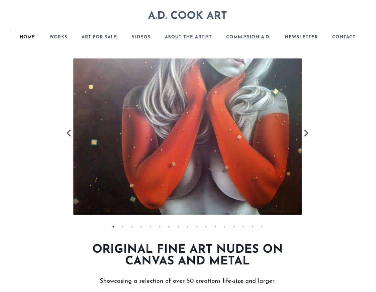 ADCookArt.com original fine art nudes on canvas and metal