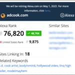 ADCook.com website Alexa Ranking 01/27/22 - 76,820 Global
