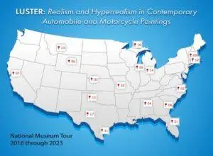 Luster Museum Map with pins - 2018 through 2023