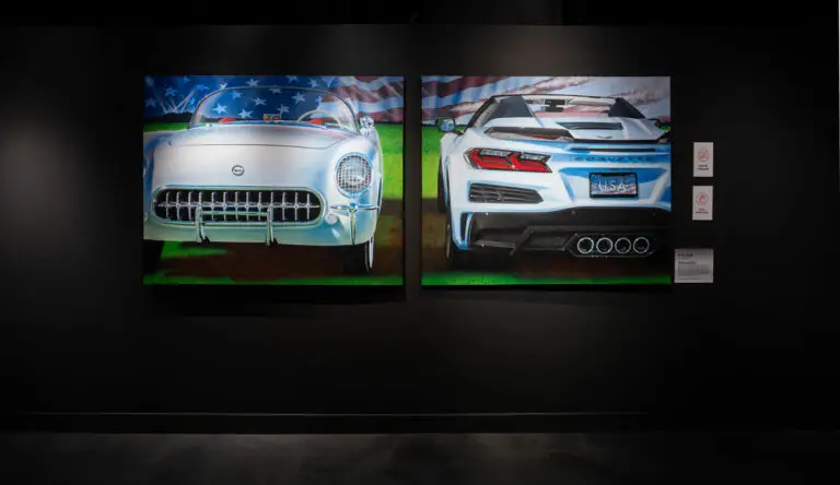 Momentum paintings by A.D. Cook on display at National Corvette Museum