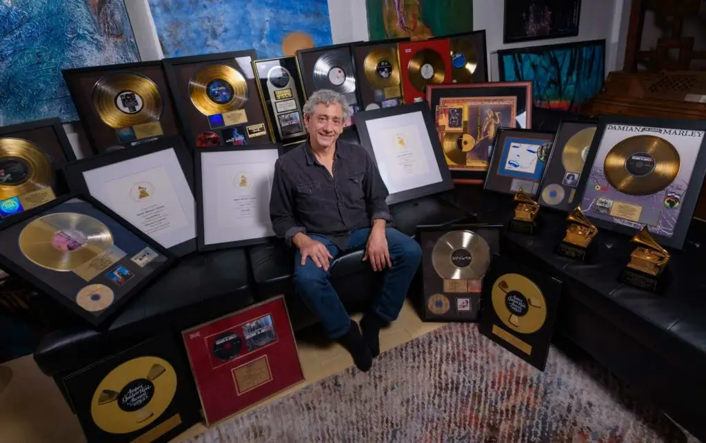 Bonzai Caruso with Gold Records & Grammy Awards