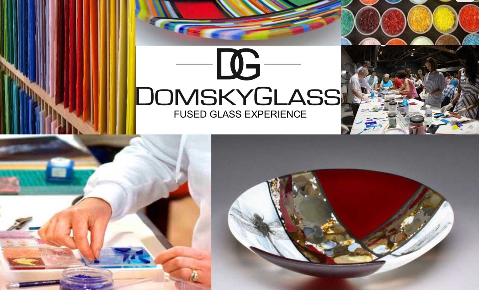 Domsky fused glass making for public workshop